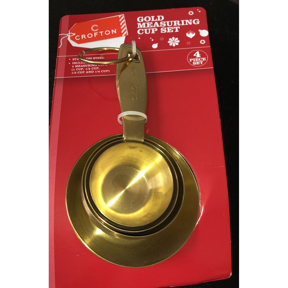 CROFTON Stainless Steel ‎ GOLD Measuring Cup Set OF 4